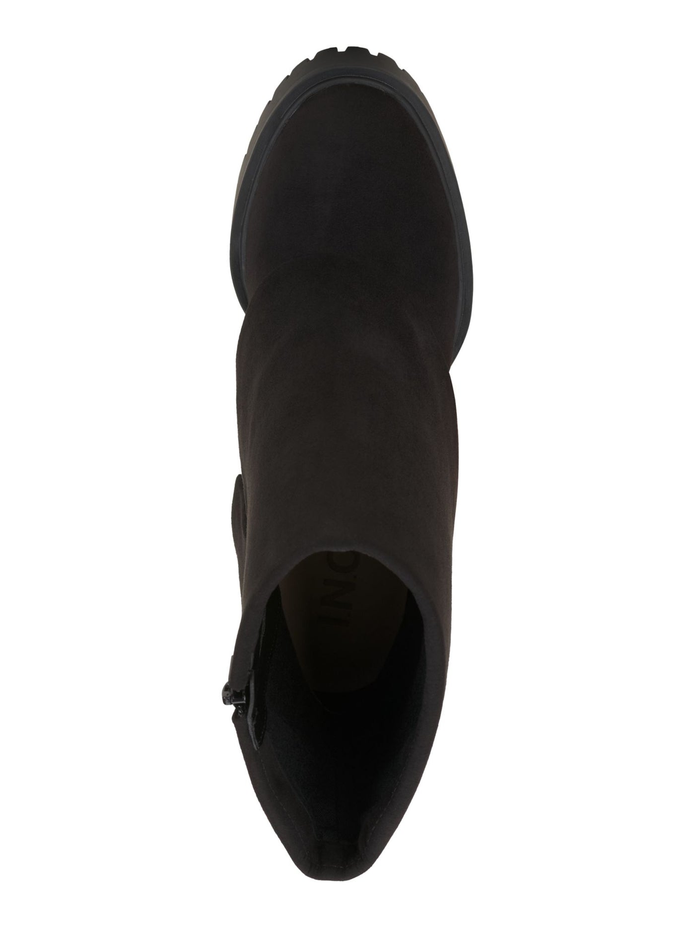 INC Womens Black 1" Platform Cuffed Overlay Lightweight Slip Resistant Treaded Cushioned Breathable Acelina Round Toe Zip-Up Heeled Boots 11 M
