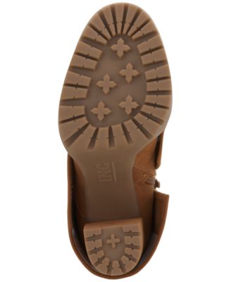 INC Womens Brown 1" Platform Cuffed Overlay Padded Acelina Round Toe Zip-Up Heeled Boots M