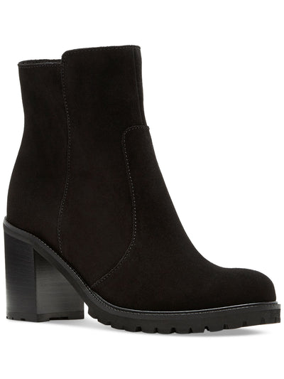LA CANADIENNE Womens Black Cushioned Breathable Waterproof Arch Support Holt Round Toe Block Heel Zip-Up Leather Dress Booties 6.5 M