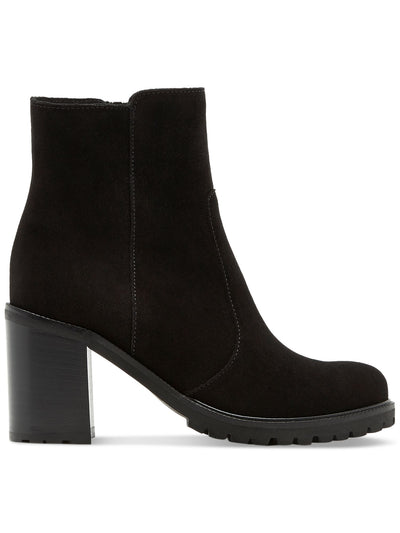 LA CANADIENNE Womens Black Cushioned Breathable Waterproof Arch Support Holt Round Toe Block Heel Zip-Up Leather Dress Booties 6.5 M