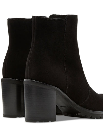 LA CANADIENNE Womens Black Cushioned Breathable Waterproof Arch Support Holt Round Toe Block Heel Zip-Up Leather Dress Booties 6.5 M