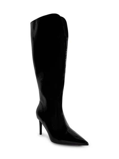 SMASH SHOES Womens Black Padded Kay Pointed Toe Stiletto Zip-Up Dress Boots 13