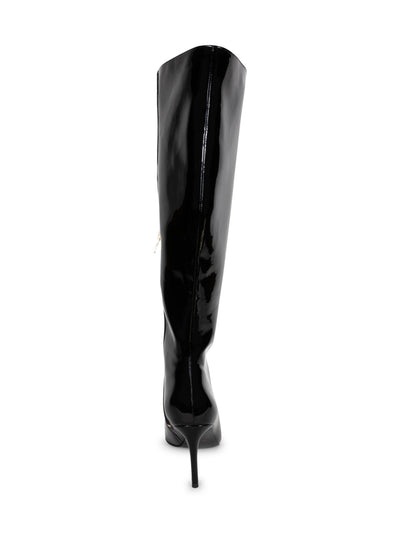 SMASH SHOES Womens Black Padded Kay Pointed Toe Stiletto Zip-Up Dress Boots 13