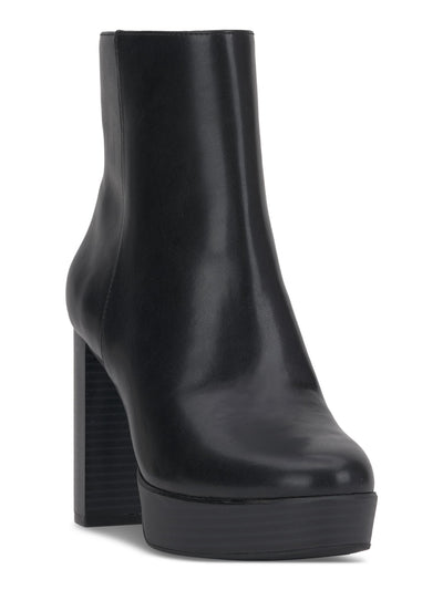 ALFANI Womens Black 1" Platform Arch Support Cushioned Galsuenda Almond Toe Block Heel Zip-Up Dress Booties 8 M