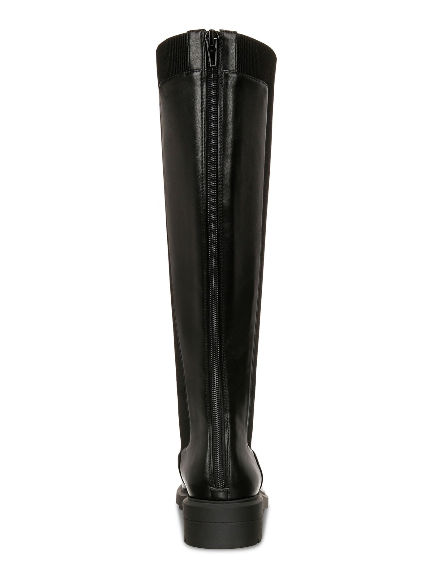 AQUA COLLEGE Womens Black Goring Padded Tamira Round Toe Zip-Up Riding Boot 11 M