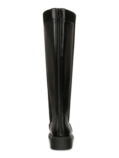 AQUA COLLEGE Womens Black Goring Padded Tamira Round Toe Zip-Up Riding Boot 11 M