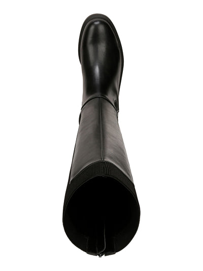 AQUA COLLEGE Womens Black Goring Padded Tamira Round Toe Zip-Up Riding Boot 11 M