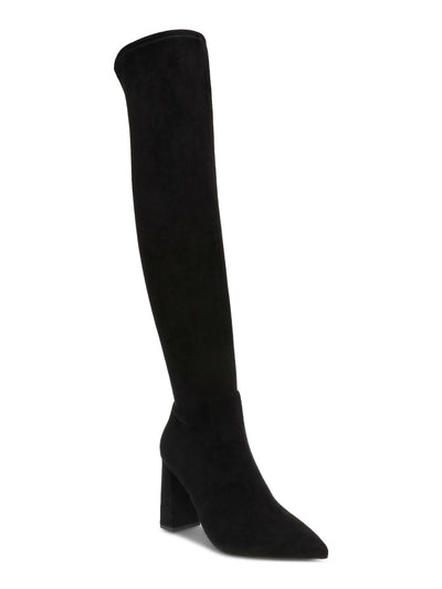 WILD PAIR Womens Black Padded Jacoby Pointed Toe Block Heel Zip-Up Boots Shoes 8.5 M