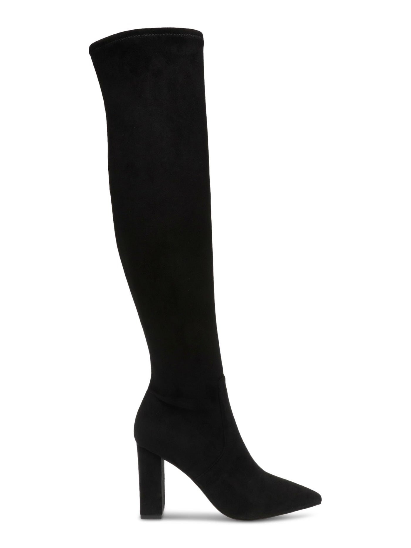 WILD PAIR Womens Black Padded Jacoby Pointed Toe Block Heel Zip-Up Boots Shoes 8.5 M