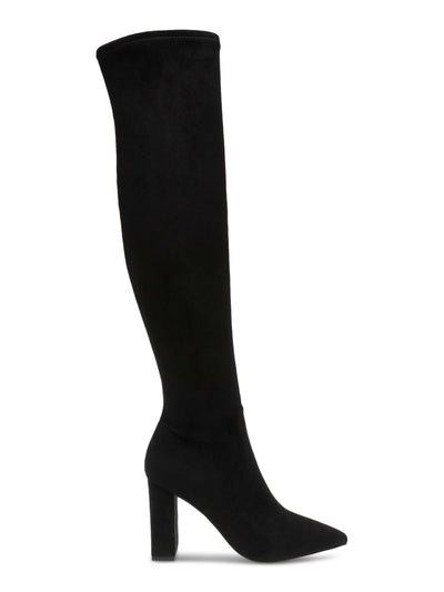WILD PAIR Womens Black Padded Jacoby Pointed Toe Block Heel Zip-Up Boots Shoes 8.5 M