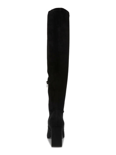 WILD PAIR Womens Black Padded Jacoby Pointed Toe Block Heel Zip-Up Boots Shoes 8.5 M