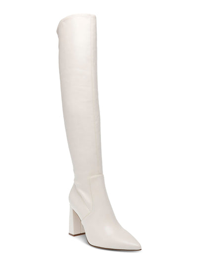 WILD PAIR Womens Ivory Padded Eileene Pointed Toe Block Heel Zip-Up Dress Boots 6.5 M