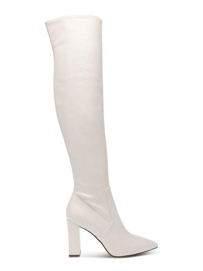 WILD PAIR Womens Ivory Padded Eileene Pointed Toe Block Heel Zip-Up Dress Boots 6.5 M