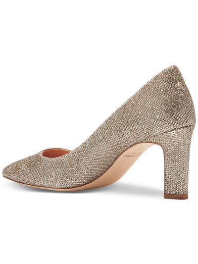 COLE HAAN Womens Gold Gold Glitter Mesh Padded Mylah Pointed Toe Slip On Dress Pumps Shoes 8.5 B