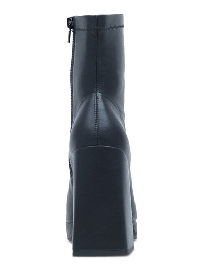 WILD PAIR Womens Black Padded Beautee Square Toe Flare Zip-Up Heeled Boots 9 M