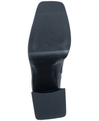 WILD PAIR Womens Black Padded Beautee Square Toe Flare Zip-Up Heeled Boots M