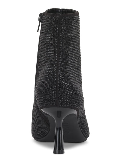 INC Womens Black Padded Rhinestone Bow Accent Delphia Pointed Toe Flare Zip-Up Dress Boots 5 M