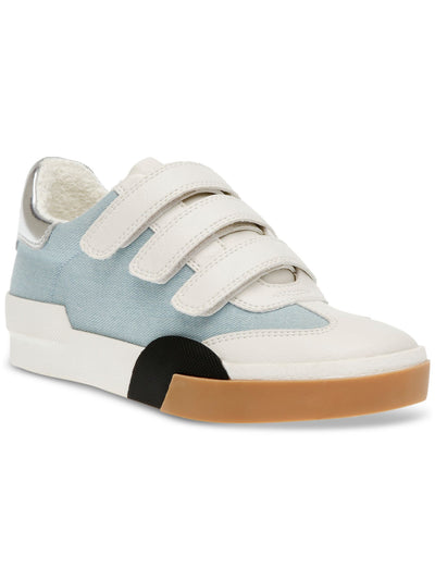 DOLCE VITA Womens Light Blue Mixed Media Cushioned Adjustable Metallic Hook Round Toe Sneakers Shoes 9.5 M