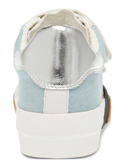 DOLCE VITA Womens Light Blue Mixed Media Cushioned Adjustable Metallic Hook Round Toe Sneakers Shoes 9.5 M