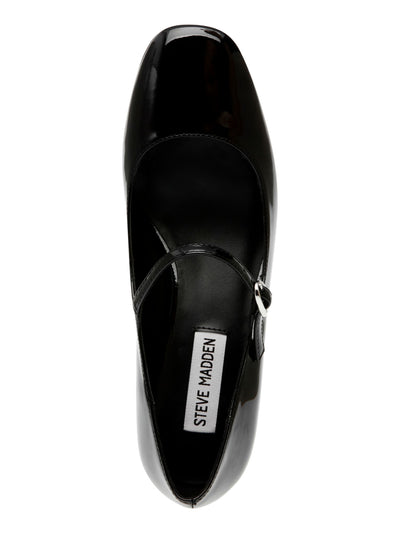 STEVE MADDEN Womens Black Ankle Strap Padded Hawke Round Toe Block Heel Buckle Dress Mary Jane 8.5 M