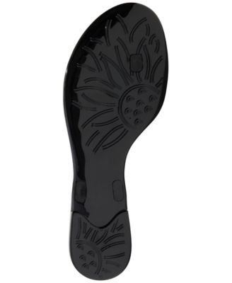 JACK ROGERS Womens Black Color Block Whipstitch Jacks Round Toe Slip On Thong Sandals Shoes