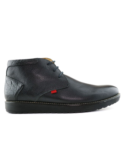 MARC JOSEPH NEW YORK Mens Black Mixed Media Croc Padded Treaded Smith Street Round Toe Wedge Lace-Up Leather Dress Chukka Boots 8.5