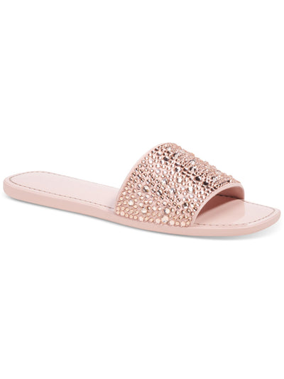 KATE SPADE NEW YORK Womens Pink Rhinestone Goring All That Glitters Open Toe Slip On Dress Slide Sandals Shoes 6.5 B