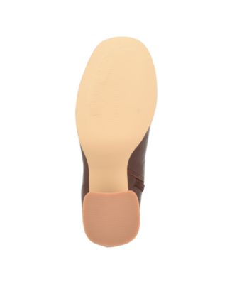 GUESS Womens Brown 1" Platform Padded Goring Danca Round Toe Block Heel Zip-Up Leather Booties M