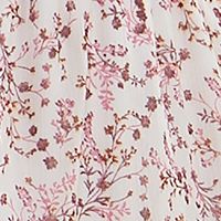 TRIXXI Womens Beige Lined Ruffled Sleeve Tiered Elastic To Floral Long Sleeve Square Neck Short Dress