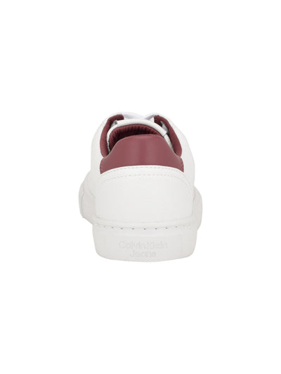 CALVIN KLEIN JEANS Womens White Color Block Logo Accent Padded Celbi Round Toe Lace-Up Sneakers Shoes 9 M