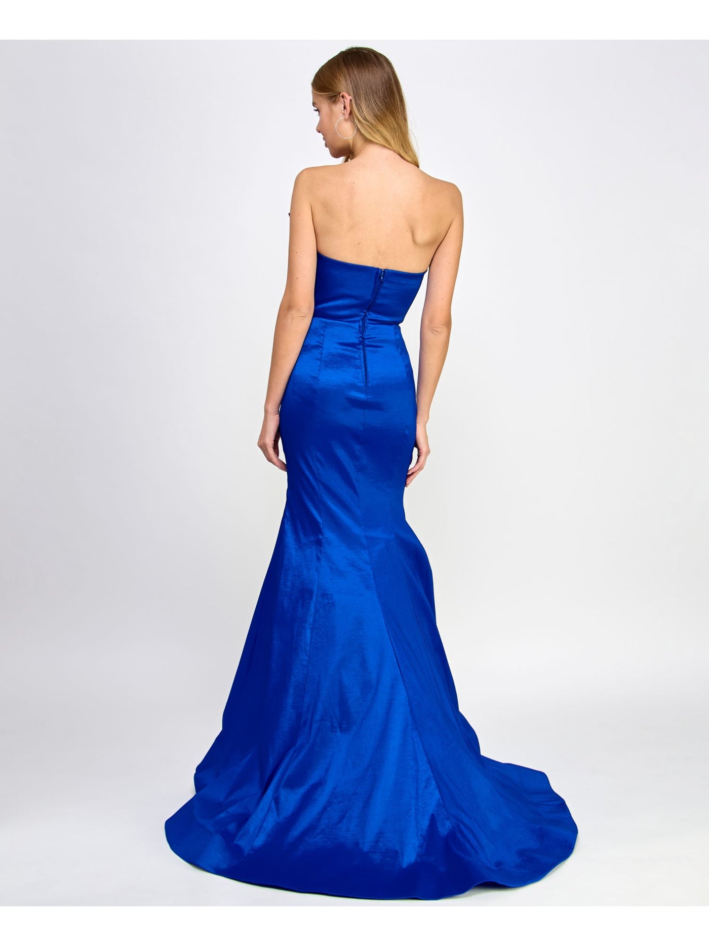 B. Darlin Womens Juniors Strapless Bow Evening Dress Blue 1/2 B. Darlin Womens Juniors Strapless Bow Evening Dress Blue 1/2