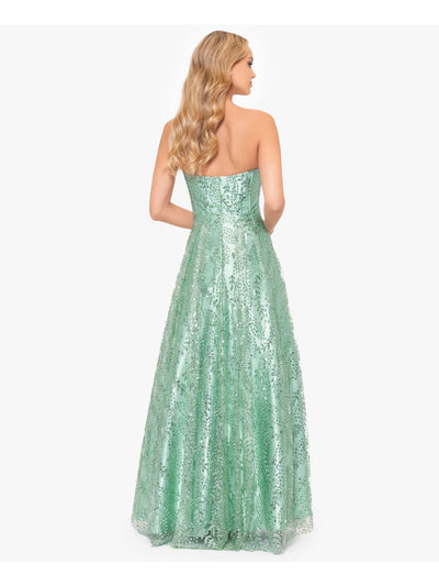 BLONDIE NITES Womens Zippered Sleeveless Sweetheart Neckline Full-Length Formal Gown Dress