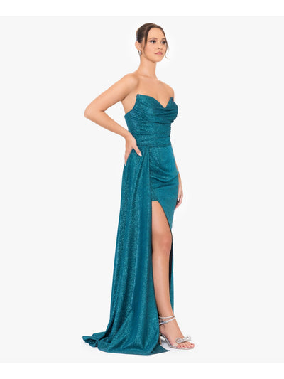 BLONDIE NITES Womens Slitted Sleeveless Sweetheart Neckline Full-Length Formal Gown Dress