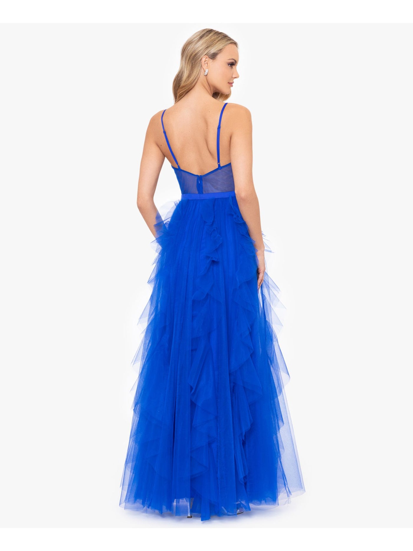 BLONDIE NITES Womens Zippered Spaghetti Strap Sweetheart Neckline Full-Length Formal Fit + Flare Dress