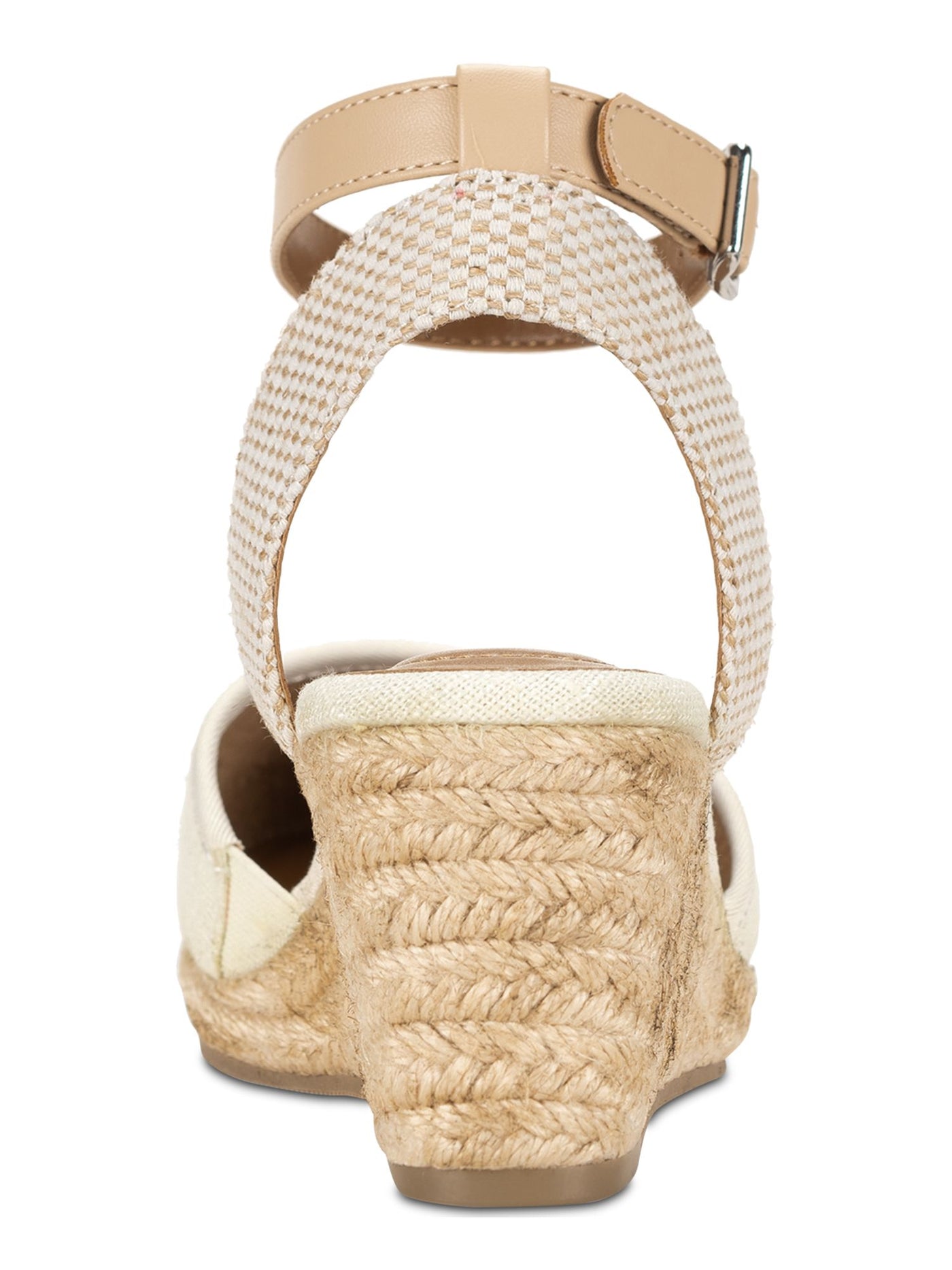 STYLE & COMPANY Womens Beige Cushioned Ankle Strap Mailena Round Toe Wedge Buckle Espadrille Shoes 9.5 M