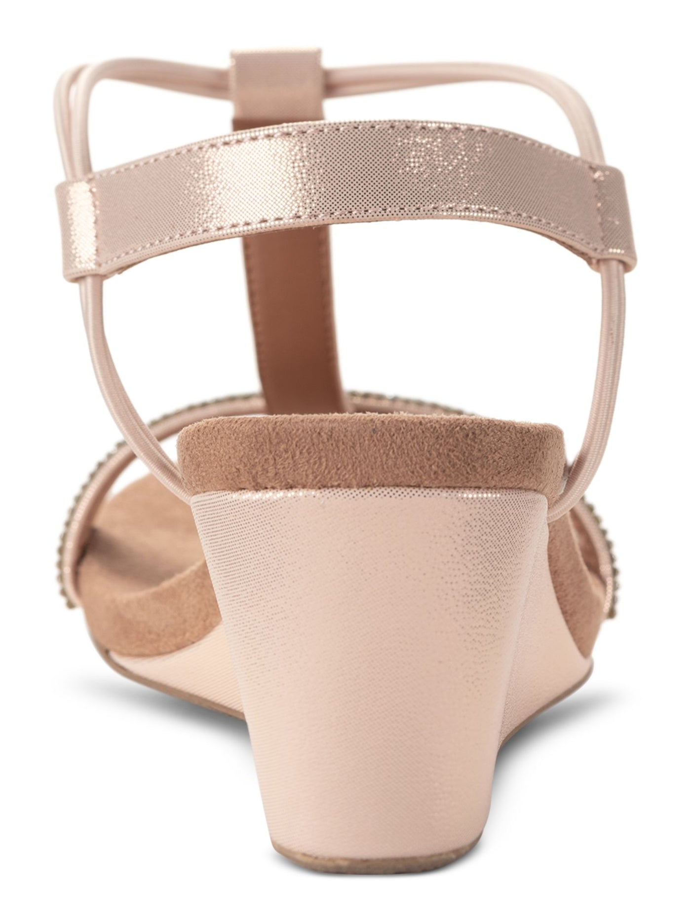 STYLE & COMPANY Womens Pink Slip-Resistant Sole Embellished T-Strap Mulan Round Toe Wedge Slip On Dress Slingback Sandal 11 M