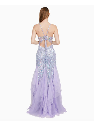 DEAR MOON Womens Zippered Spaghetti Strap Sweetheart Neckline Full-Length Prom Gown Dress