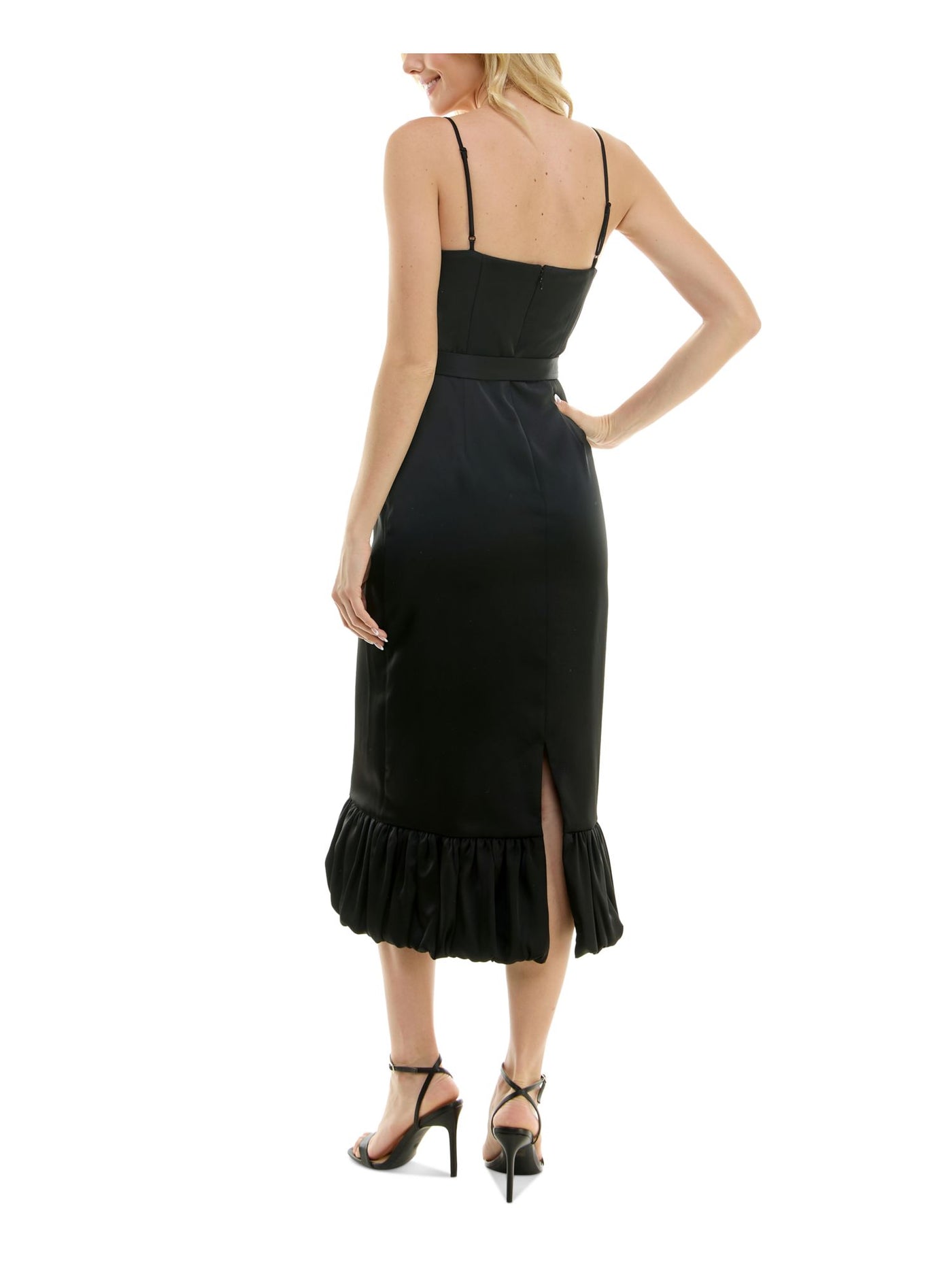 TAYLOR Womens Adjustable Spaghetti Strap Sweetheart Neckline Below The Knee Cocktail Gown Dress