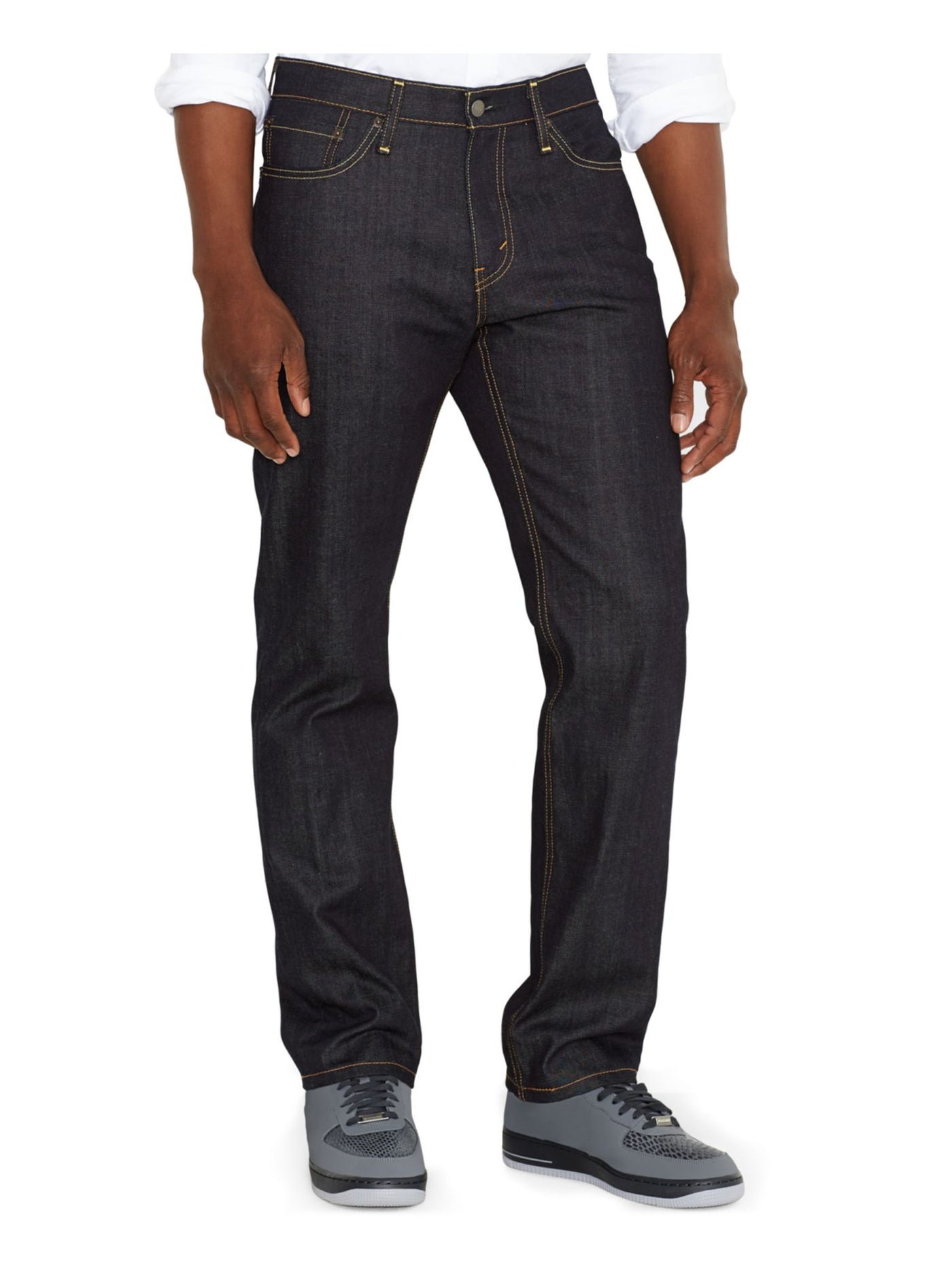 LEVI'S Mens Navy Straight Leg, Classic Fit Jeans W52\ L29