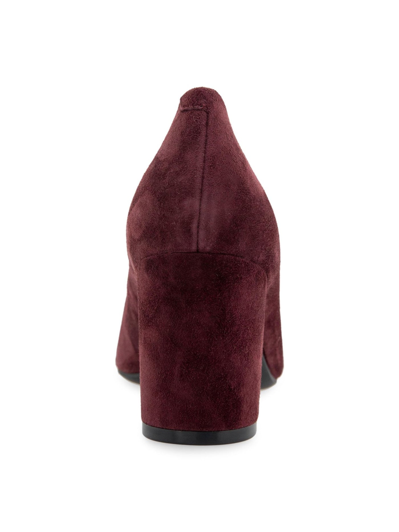 AEROSOLES Womens Burgundy Cushioned Betsy Almond Toe Block Heel Slip On Leather Dress Pumps Shoes 8 W