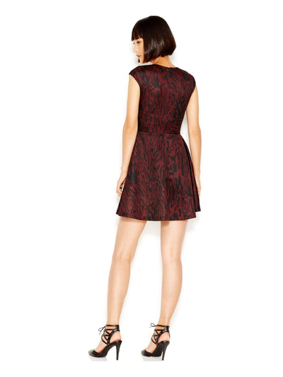 BAR III Womens Sleeveless Scoop Neck Above The Knee Fit + FlareDress
