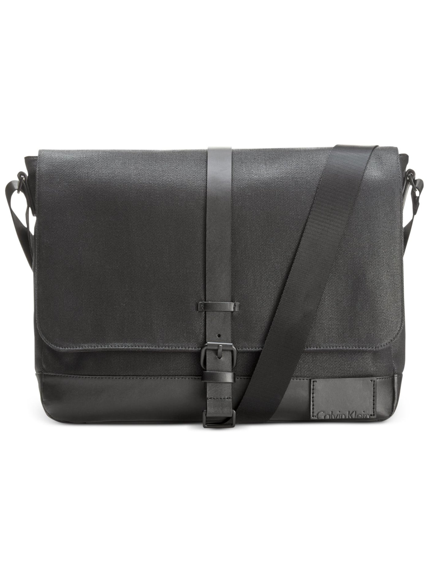 CALVIN KLEIN Men's Black Solid Adjustable Strap Messenger Bag