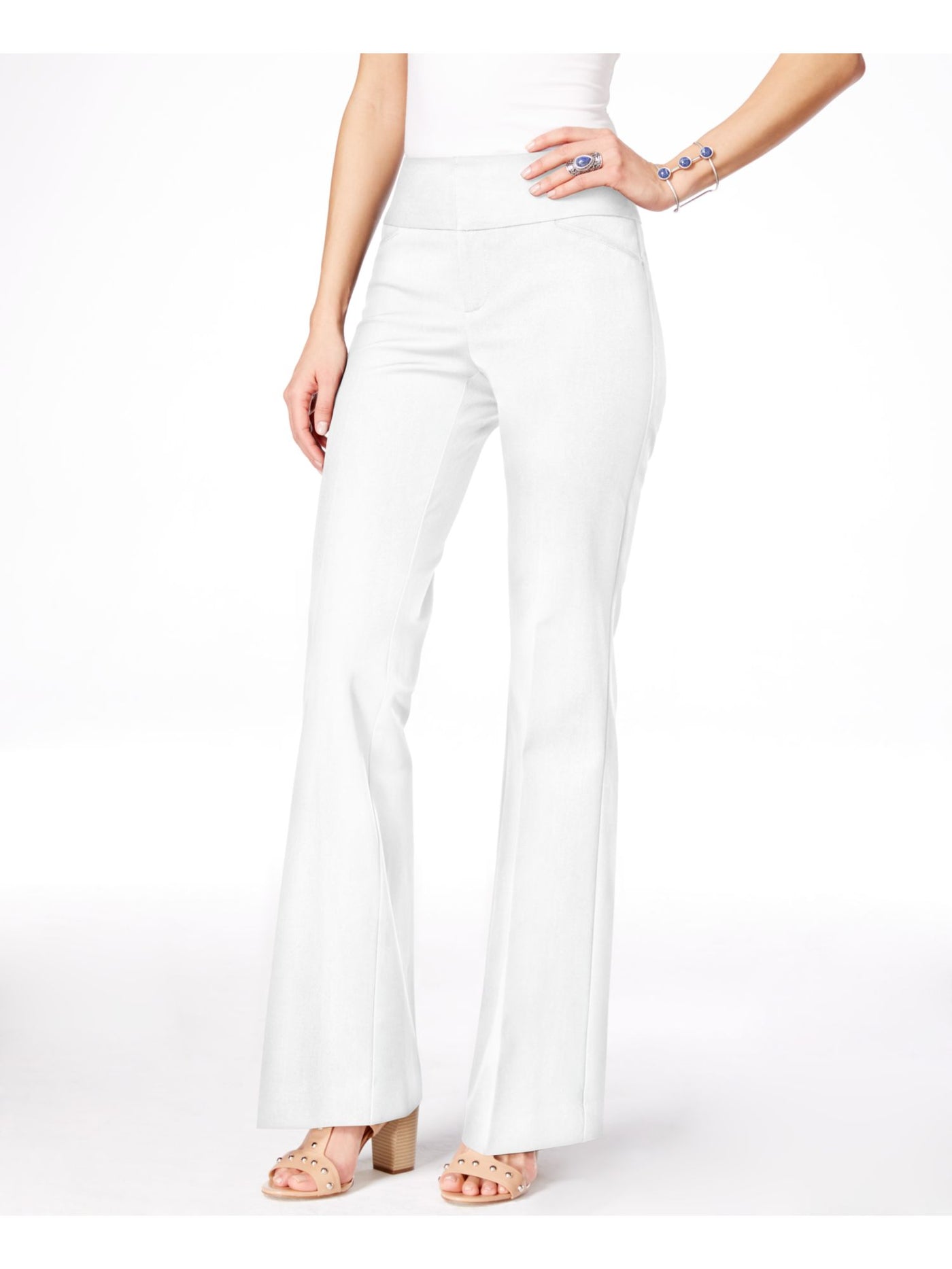 INC Womens White Flare Pants regular 2