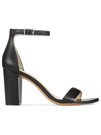 INC Womens Black Padded Adjustable Ankle Strap Kivah Round Toe Block Heel Buckle Dress Sandals 8.5 M