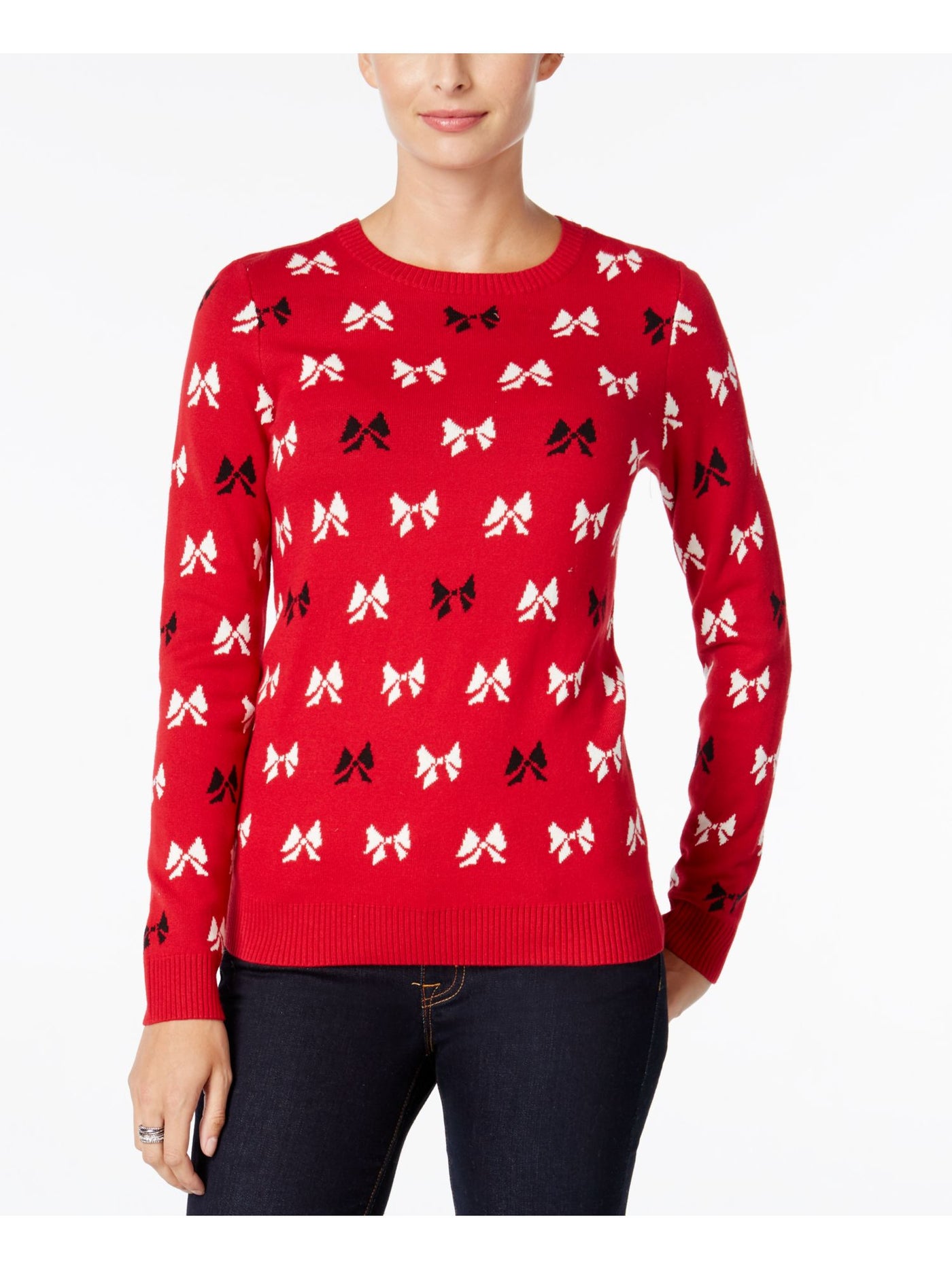 CHARTER CLUB Womens Red Long Sleeve Jewel Neck Holiday Sweater XXL