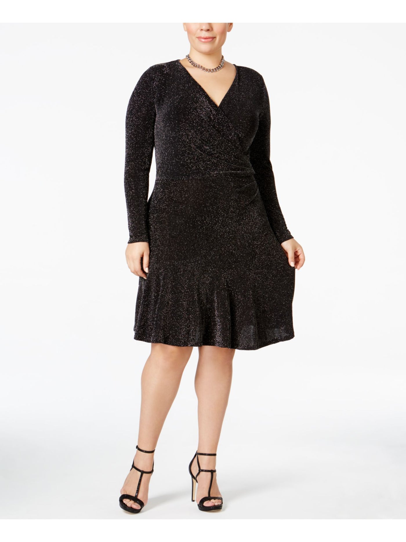 michael kors long sleeve black dress Michael Kors Rhinestone Long Sleeve Mini Dress