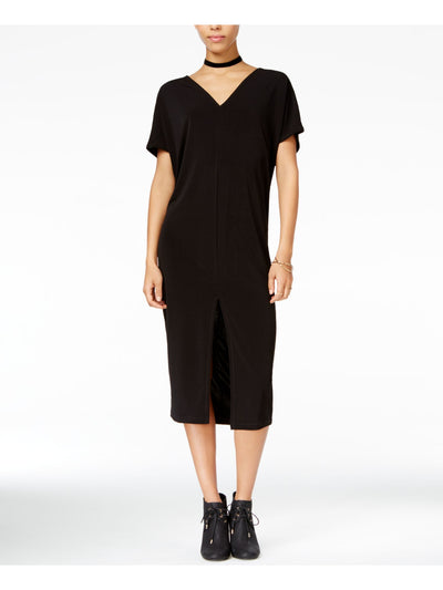 RACHEL RACHEL ROY Womens Black Long Sleeve V Neck Midi Shift Dress XS