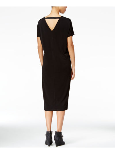 RACHEL RACHEL ROY Womens Black Long Sleeve V Neck Midi Shift Dress XS