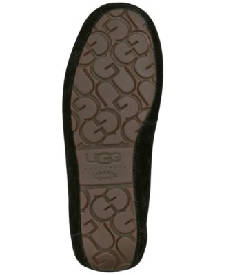 UGG Womens Black Comfort Ansley Round Toe Slip On Leather Moccasins Shoes