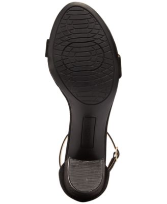 BANDOLINO Womens Black Adjustable Strap Padded Armory Round Toe Block Heel Buckle Dress Sandals Shoes M